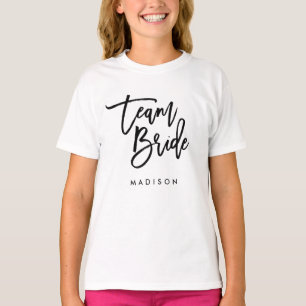 Trendiget chic Push Black Script Team Bride T Shirt