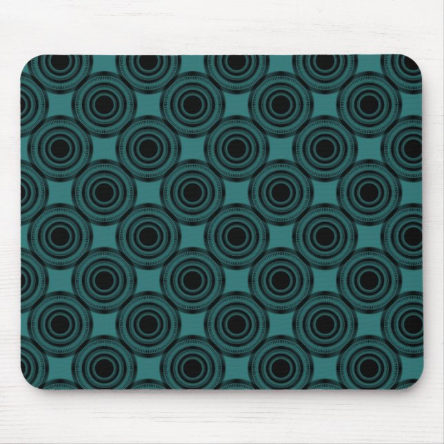 Trendiget Circles Mousepad, Turquise Musmatta (Framsidan)