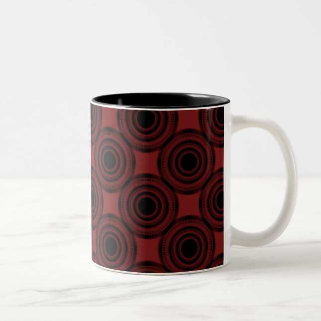 Trendiget Circles Mugg, Crimson Två-Tonad Mugg (Höger)