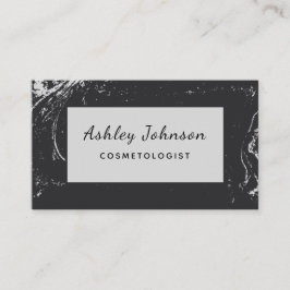 Trendiget Cosmetolog Esthetician Black Grått Marbl Visitkort