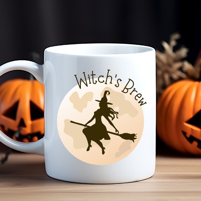 Trendiget Cute Modern Simple Witch's Brew Typograp Kaffemugg (Skapare uppladdad)