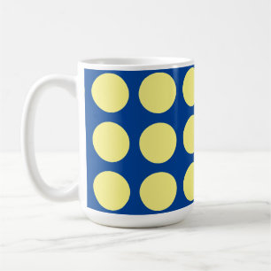 Trendiget Deep Blue Light Gult Polka dots Kaffemugg