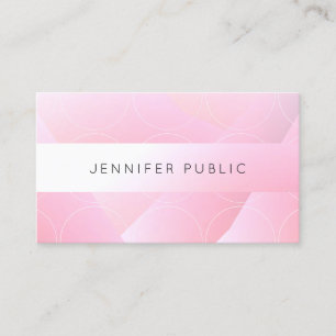 Trendiget Design av Eleganten rosa White Modern Te Visitkort