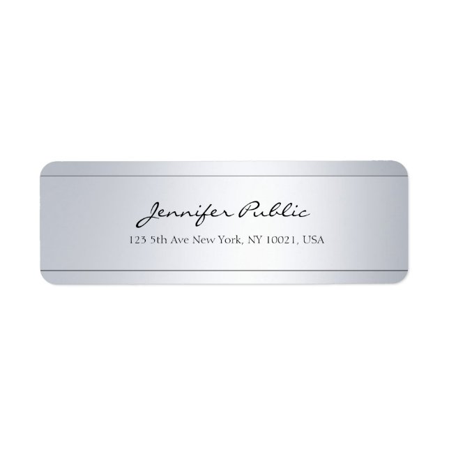 Trendiget Elegant Calligraphy i handskriftstext Si Returadress Etikett (Framsidan)