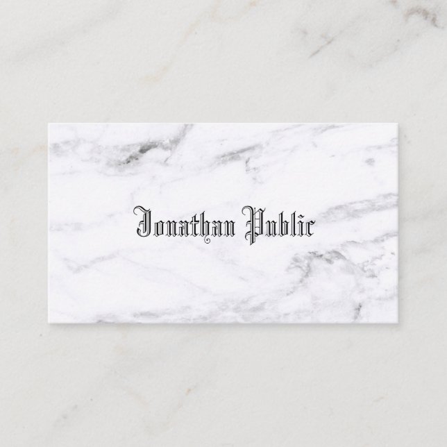 Trendiget elegant Marble Design Classic Font - ofo Visitkort (Framsida)