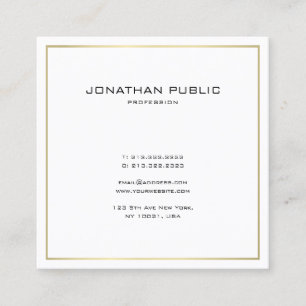 Trendiget elegant Modern Minimalist Plain Guld uts Fyrkantigt Visitkort