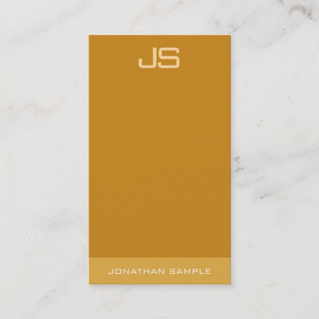 Trendiget elegant Modern Monogram Lodrät Template Visitkort (Framsida)