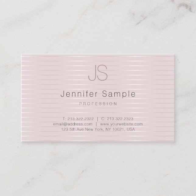 Trendiget elegant Monogrammed modern mall Visitkort (Framsida)