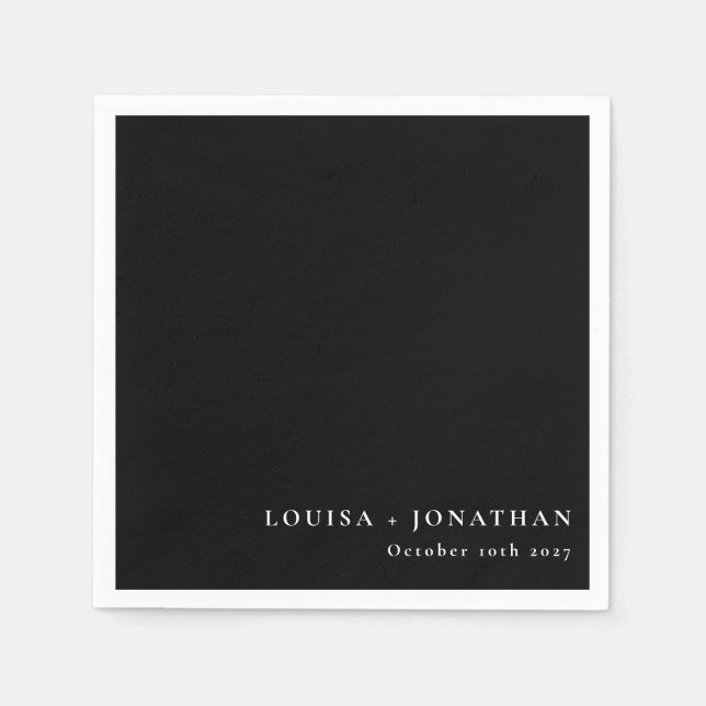 Trendiget elegant svart bakgrund - minimal Anpassn Pappersservett (Framsidan)