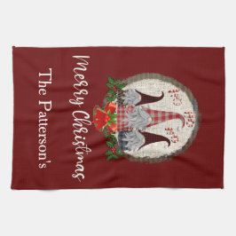 Trendiget Elves Red jul Gnomes Kökshandduk