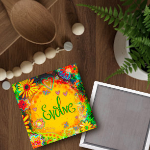 Trendiget Evolve Söt Blommigt Modern spiritivitet Magnet