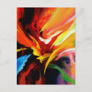 Trendiget Expressionist Painting Modern Abstrakt Vykort