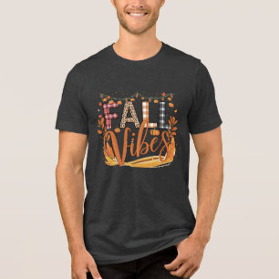 Trendiget Fall Vibes Play och Leopard Print Höst T Shirt