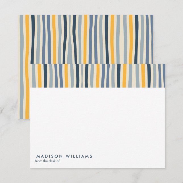 Trendiget färgad Linjer Snyggt  Modern antecknings Anteckningskort (Fram/baksida)