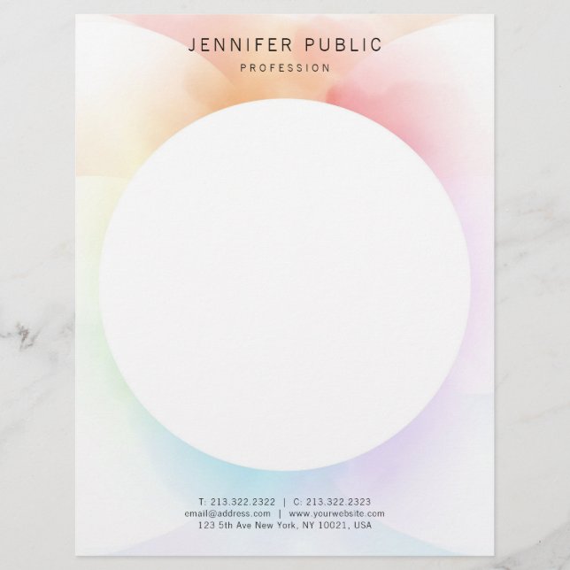 Trendiget Färgfull modern, enkel designmall Brevhuvud (Framsida)