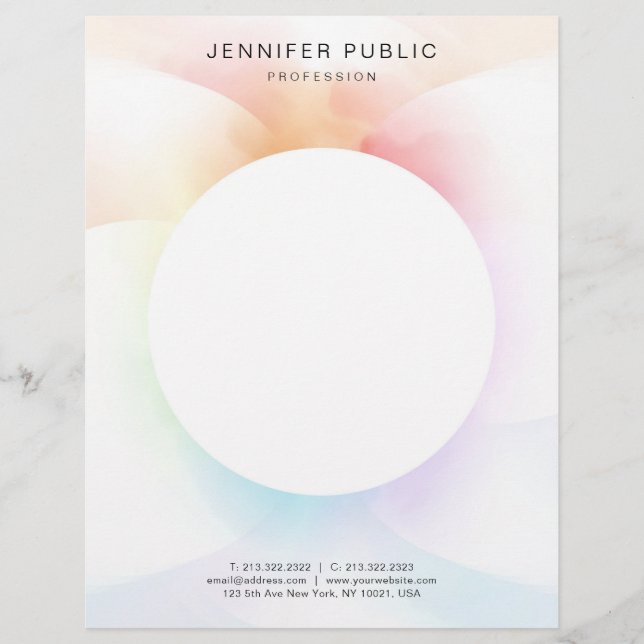 Trendiget Färgstark modern, minimalistisk mall Brevhuvud (Framsida)