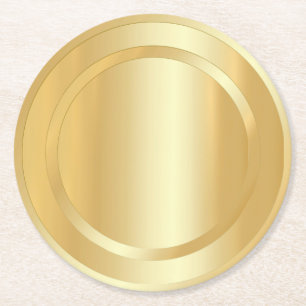 Trendiget Faux Guld Glamous Template Elegant Underlägg Papper Rund