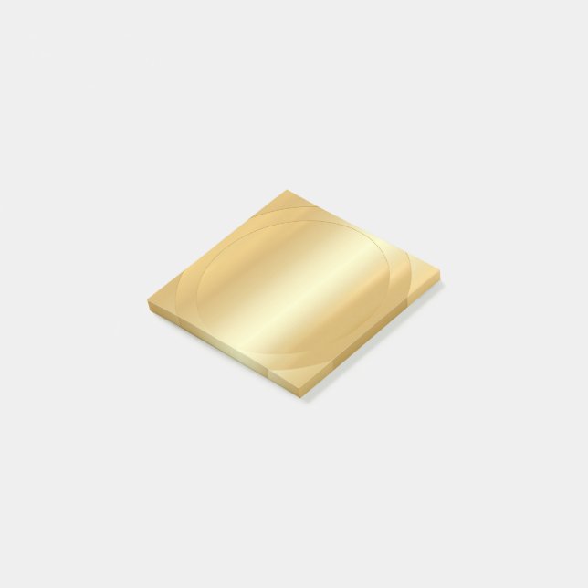 Trendiget Faux Guld tom mall, Professionell Post-it Block (Vinklad)