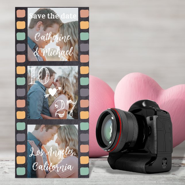 Trendiget Film Reel Black Three Photo Spara Datumet (Skapare uppladdad)
