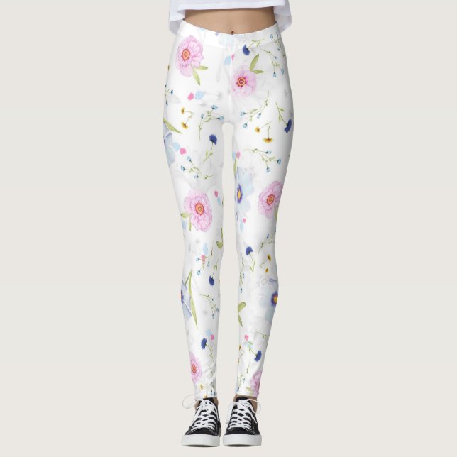 Trendiget Flowery Leggings (Framsida)