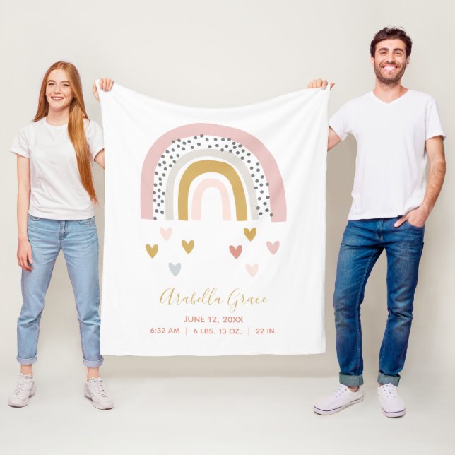 Trendiget för födelseregistrering av Mute Rainbow  Fleecefilt (På plats)