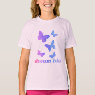 Trendiget för inspirationsfjärilar Dream Big Cute T Shirt