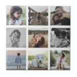 Trendiget för Modern Chic Family Photo Collage Kee Kakelplatta<br><div class="desc">Enkel och modern minimalistisk fotosamlingsplatta i ett Instagram-vänligt fotorutnät. Perfekt som familjekvarné,  ett sött minne för din bestie eller en uppskattad gåva till mor- och farföräldrar.</div>
