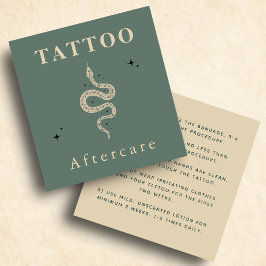 Trendiget för Mystic Snake Tattoo Aftercare Instru Fyrkantigt Visitkort