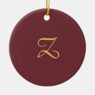 Trendiget för Professionell i Vin Monogram, modern Julgransprydnad Keramik