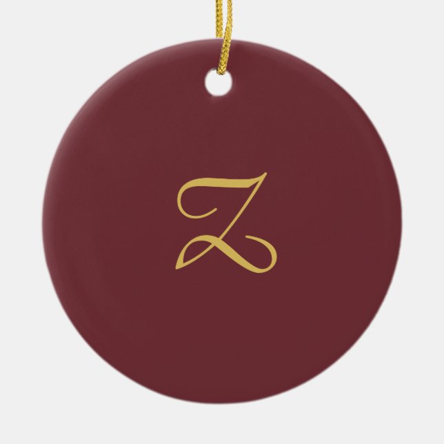 Trendiget för Professionell i Vin Monogram, modern Julgransprydnad Keramik (Framsidan)