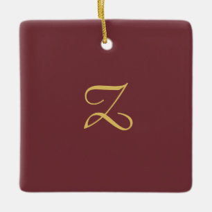 Trendiget för Professionell i Vin Monogram, modern Julgransprydnad Keramik