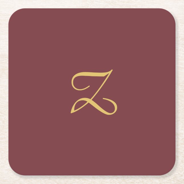 Trendiget för Professionell i Vin Monogram, modern Underlägg Papper Kvadrat (Framsidan)