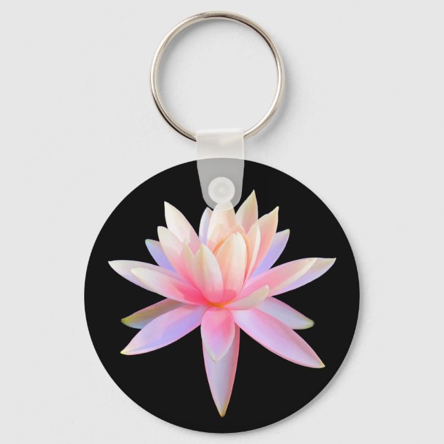 Trendiget för vacker Rosa Lotus Art Coola Unikt Nyckelring (Framsida)