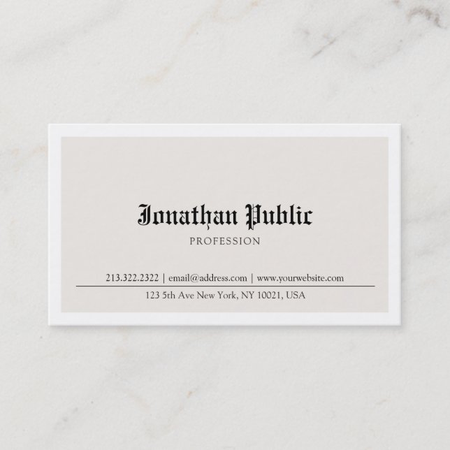 Trendiget Gammalt nostalgiskt utseende i engelska Visitkort (Framsida)