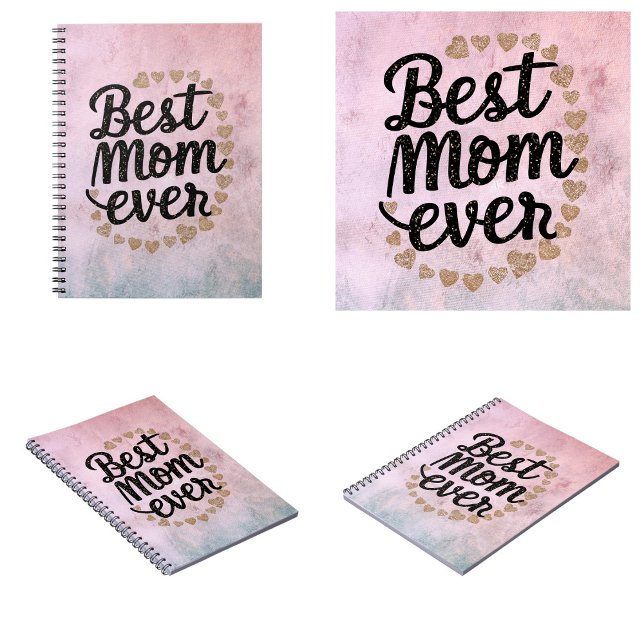 Trendiget Golden Hearts skript Best Mamma någonsin Anteckningsbok (Golden Hearts Trendy Script Best Mom Ever Modern Notebook)