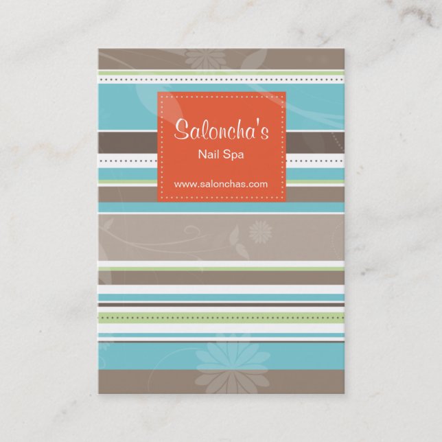 Trendiget görar randig salongvisitkortorangen visitkort (Framsida)