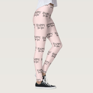 Trendiget gott nytt år  Rosa och svart Leggings