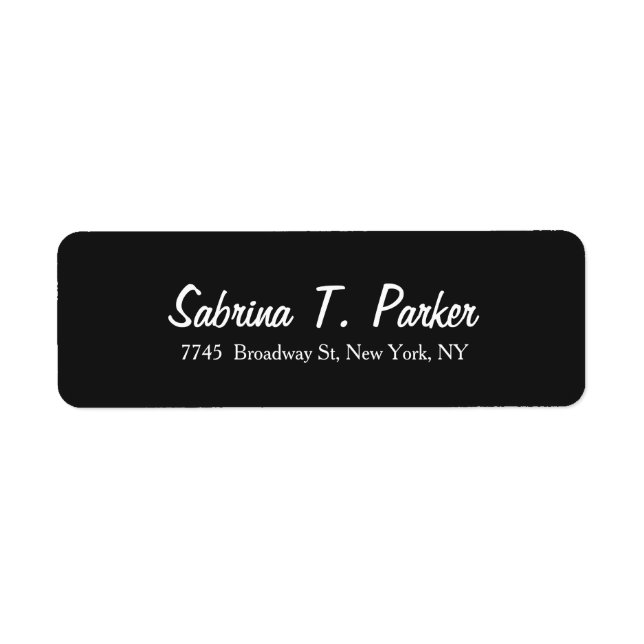 Trendiget Grått Snyggt i Modern Elegant Mörk  Returadress Etikett (Framsidan)