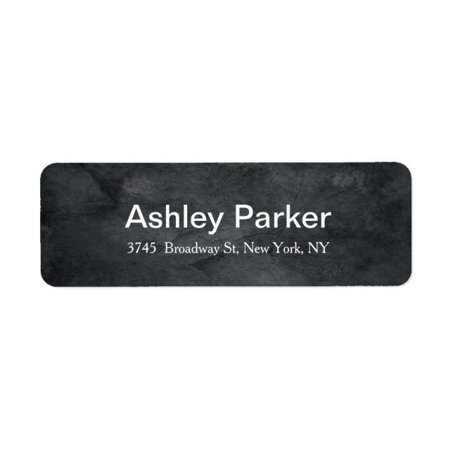 Trendiget grått Struktur Modern Elegant Snyggt Returadress Etikett (Framsidan)