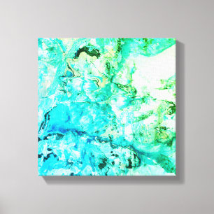 Trendiget Grönt för modern Abstrakt Art Blue Gult Canvastryck
