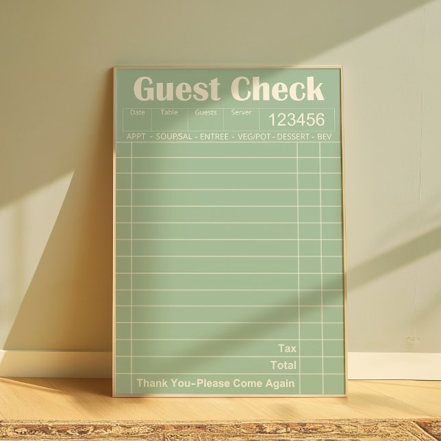 Trendiget Guest Check Kitchen Wall Art Poster (Guest Check)