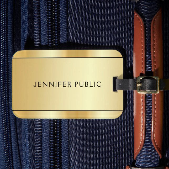 Trendiget Guld Elegant i  anpassningsbar Modern  Bagagebricka (Framsida Insitu 4)