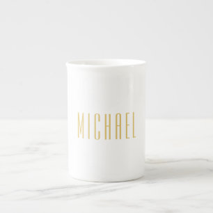 Trendiget Guld Färg Professionell, minimalistiskt Benporslin Mugg