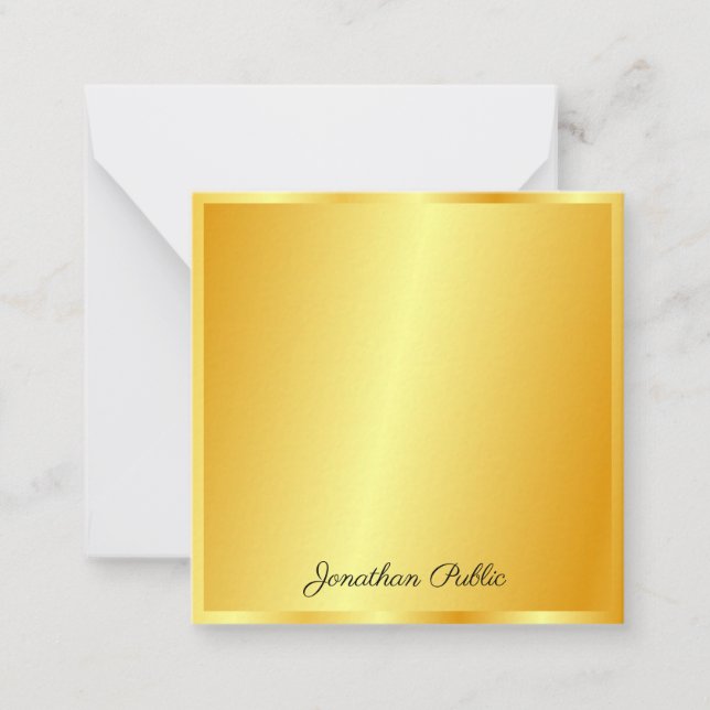Trendiget Guld för Calligraphy Script-skript i Nam Anteckningskort (Framsida)