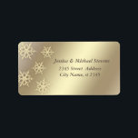 trendiget guld lyx helgdag Julsnöflingan Adressetikett<br><div class="desc">Modern och attraktiv professionell med contemporary pekdon. En liten elegans och stil.Anpassa med din monograminformation till att börja med,  namn och adress.</div>