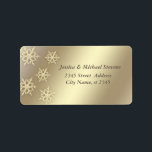 trendiget guld lyx helgdag Julsnöflingan Adressetikett<br><div class="desc">Modern och attraktiv professionell med contemporary pekdon. En liten elegans och stil.Anpassa med din monograminformation till att börja med,  namn och adress.</div>