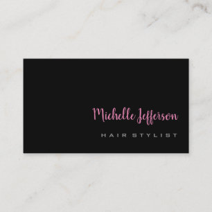 Trendiget Hair Stylist Handwtien Script Grått Rosa Visitkort