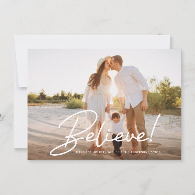 Trendiget Handskrivet skript i julklapp Julkort (Framsida)