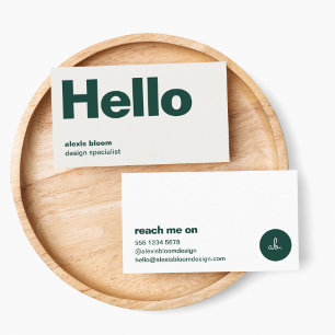 Trendiget hej Modern Minimal Forest Grönt Snyggt  Visitkort
