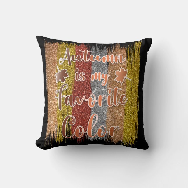 Trendiget Hösten Glitter Lämnar bomull 16"X16" Kudde (Framsida)